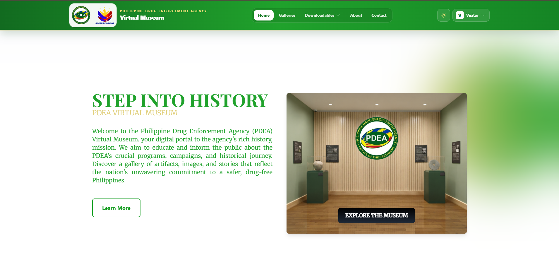 PDEA Virtual Gallery: Web Design & Interface Concept